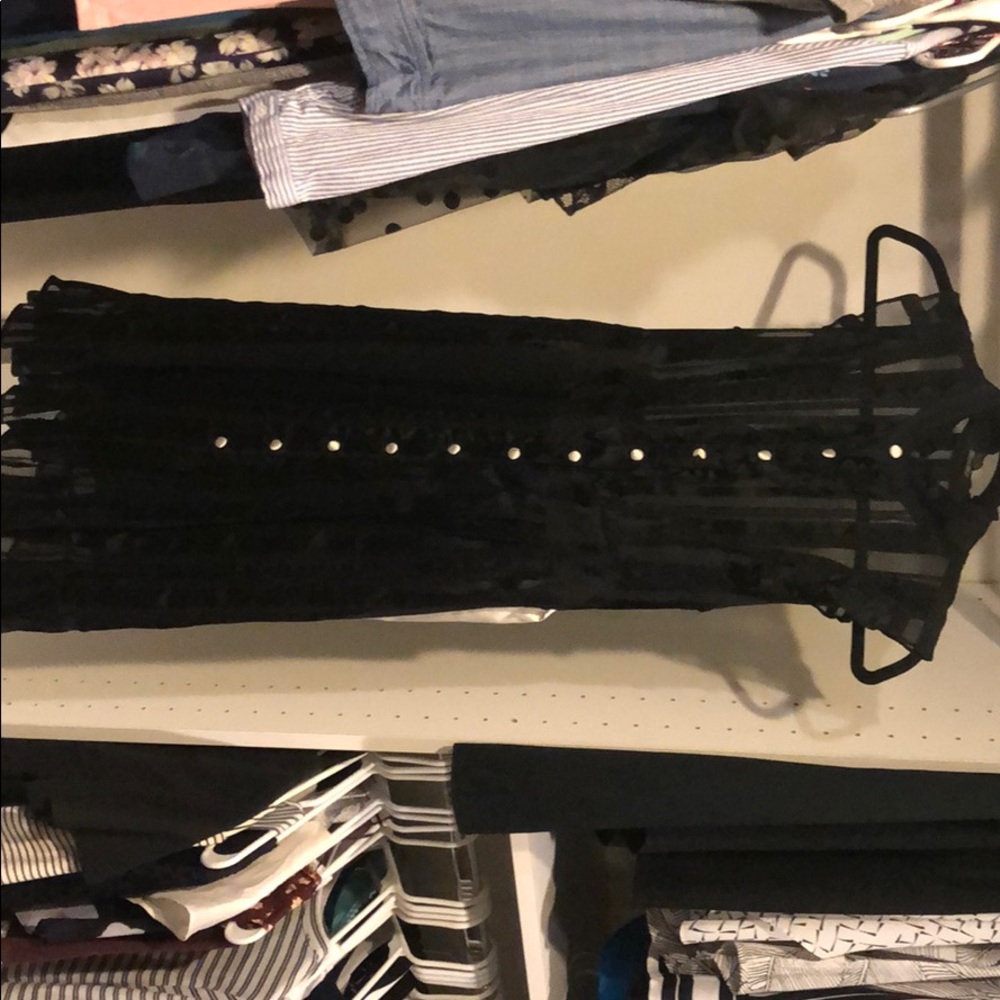 Black sheer stripe dress.